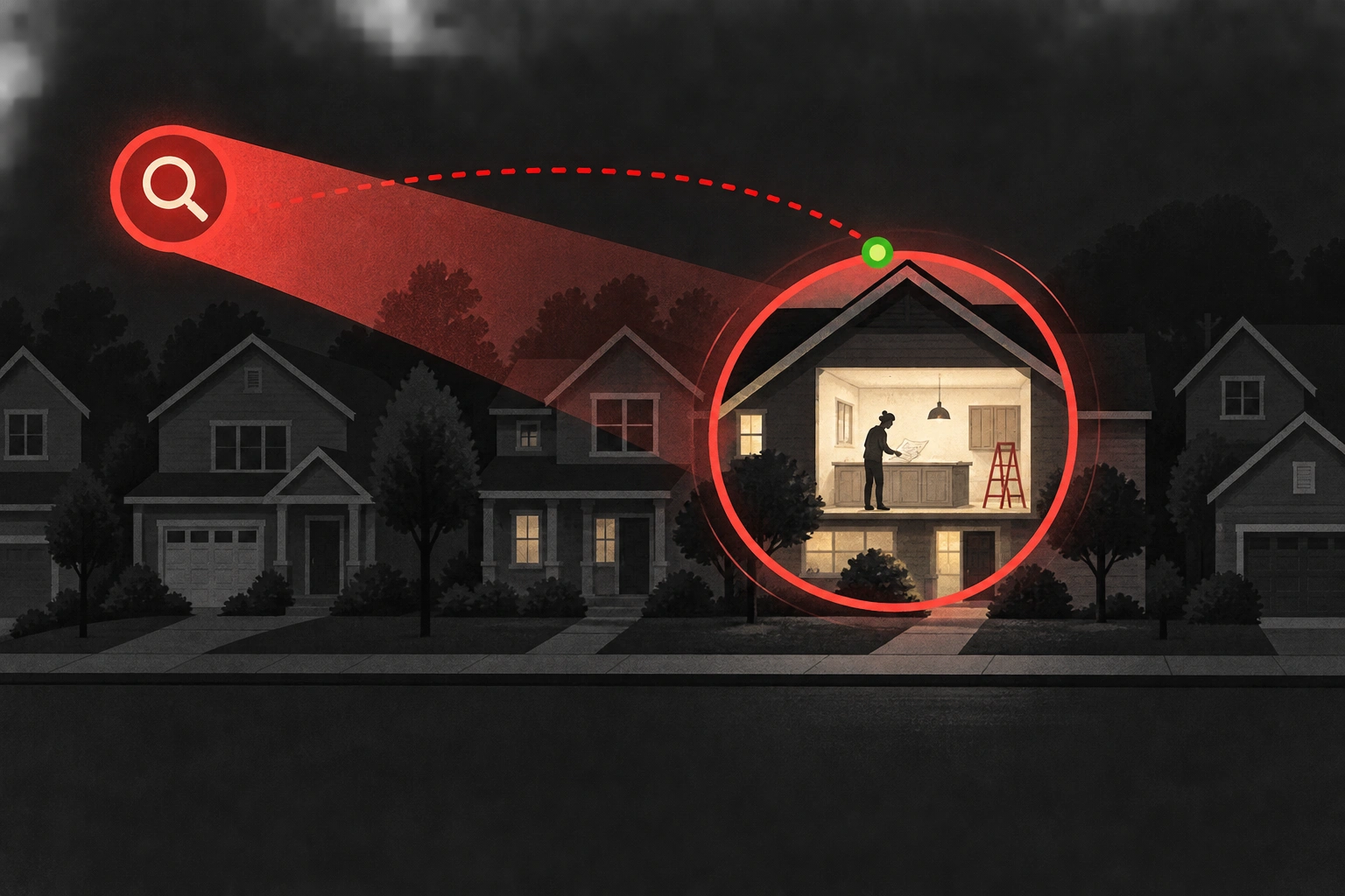 Animated neighborhood targeting one home services project